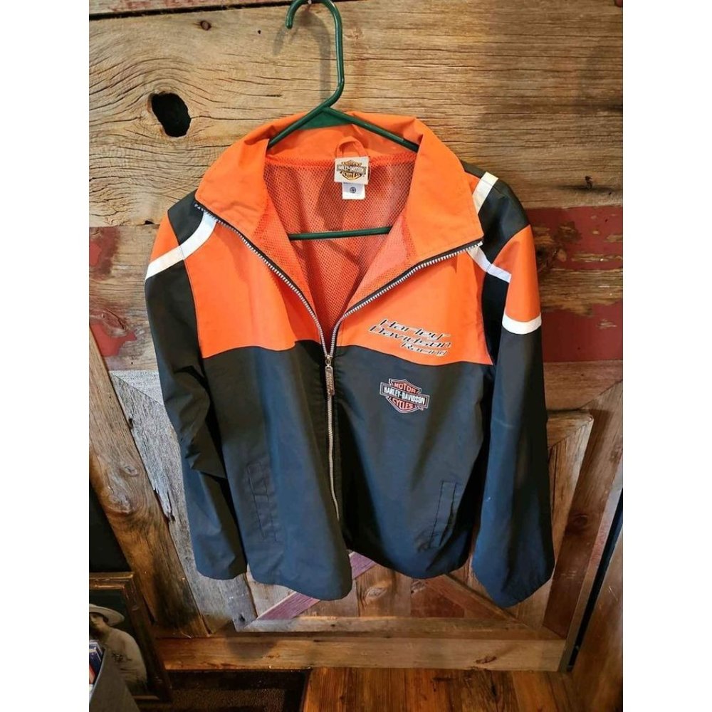 Youth Boys Size Extra Large (XL - 18) Harley Davidson Motorcycles Racing Coat /